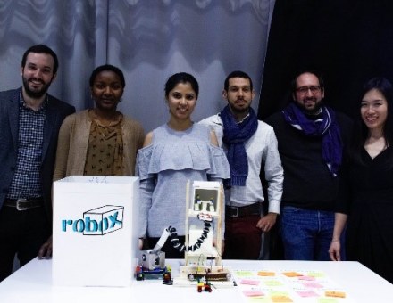Echo zango, with her peers at a case competition during her time in the International MBA.