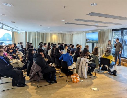 emlyon's student during a conference in Poland