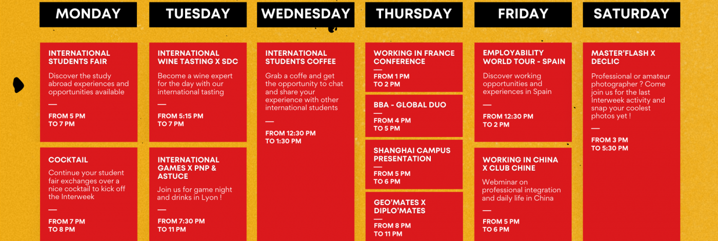programme de l'international week 2024 d'emlyon